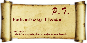 Podmaniczky Tivadar névjegykártya